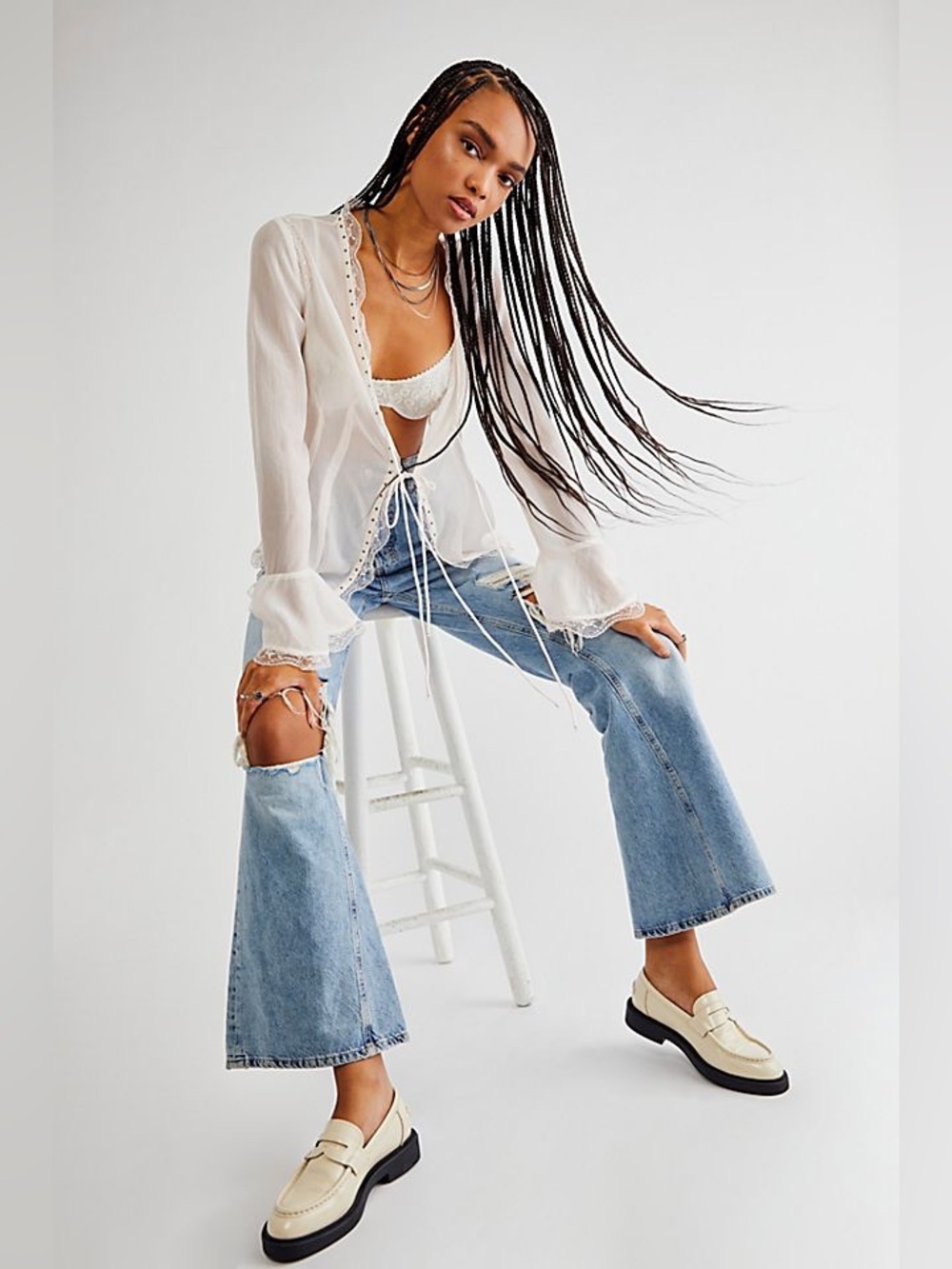 Free People x Revolve Galaxy Studded Top in Dreamt Kiss - Picture 5 of 10